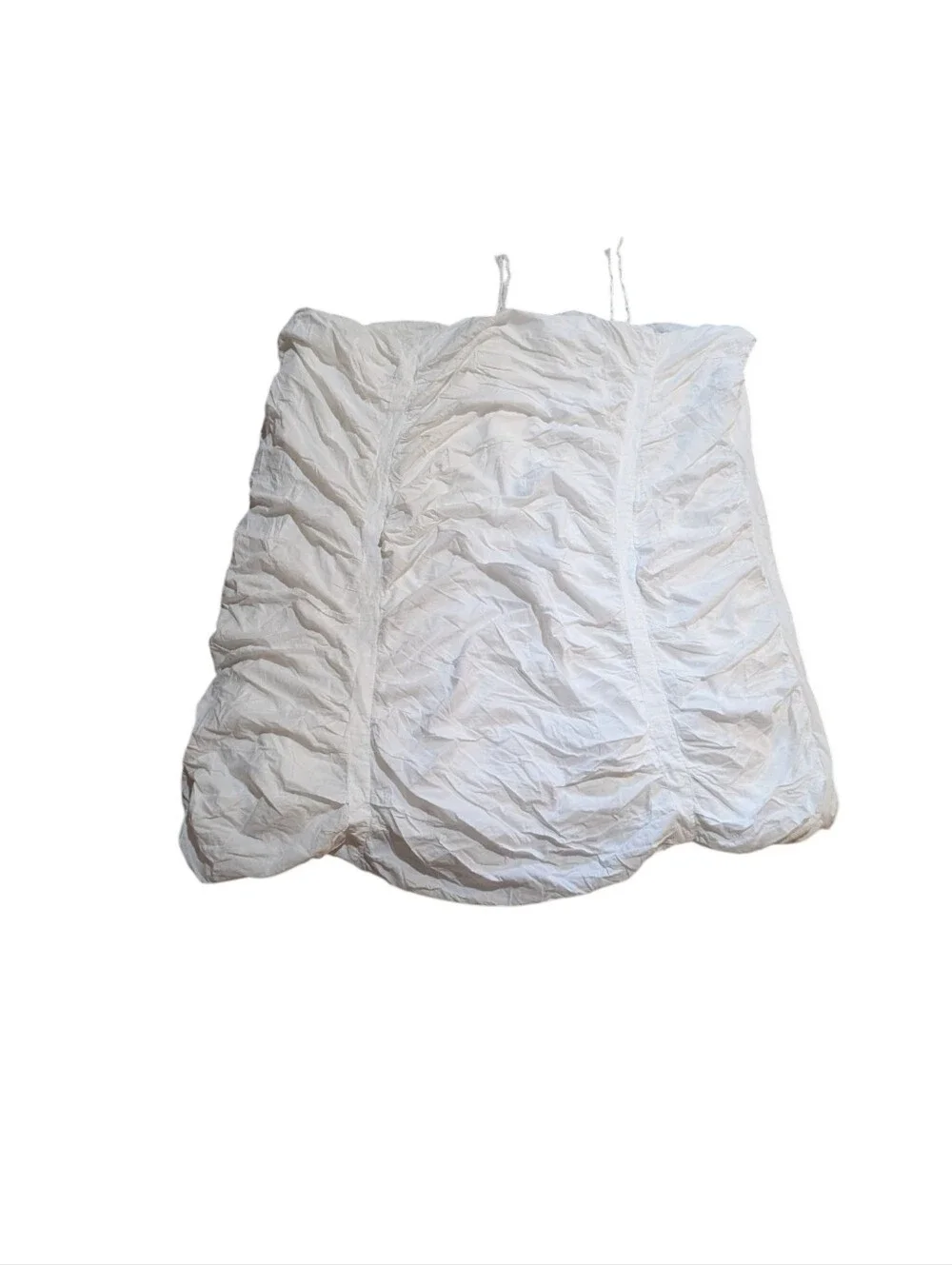 Pottery Barn Hadley Ruched Duvet Cover Full Queen White Voile Cotton Romantic